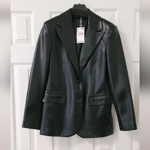 MANGO Leather Effect Jacket